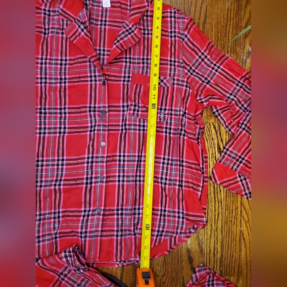 Victoria's Secret Pajama Set Red Plaid Top & Bottom Pants Long Sleeve - Picture 7 of 14